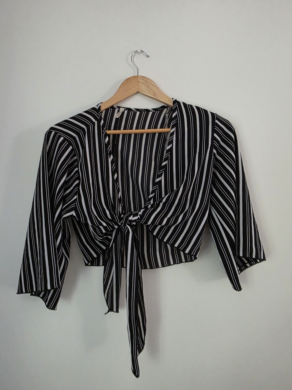 Black and White Striped Men’s Shirt — Small/Medium
